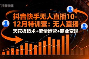 抖音快手无人直播10-12月特训营：无人直播天花板技术+流量运营+商业变现