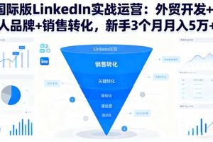 国际版LinkedIn实战运营：外贸开发+个人品牌+销售转化，新手3个月月入5万+