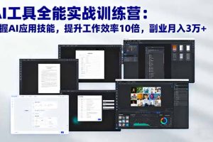 AI工具全能实战训练营:掌握AI应用技能,提升工作效率10倍,副业月入3万+