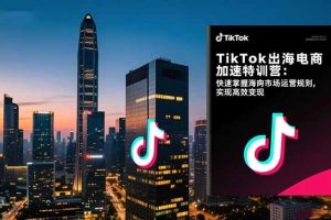 TikTok出海电商加速特训营:快速掌握海外市场运营规则,实现高效变现