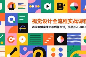 视觉设计全流程实战课程：通过案例实战突破创作瓶颈，接单月入20000+