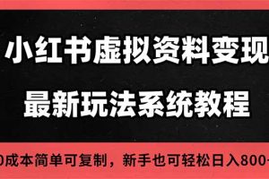 2025小红书虚拟资料最新开店运营教程，搜索流变现玩法，一人多店0成本…