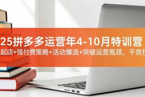 2025拼多多运营年4-10月特训营：暴力起店+强付费策略+活动爆流+突破运营瓶颈，干货拉满