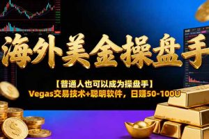 海外美金操盘手技术【普通人也可以成为操盘手】Vegas交易技术+聪明软件，日赚50-100U