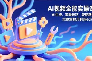 AI视频全能实操课，AI生成、剪辑技巧、变现路径，完整掌握月利润6万+