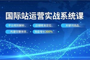 国际站实操运营系统课，平台规则解析、店铺精准定位、关键词选品，构建完整体系询盘增长300%