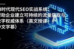 AI时代现代SEO实战系统：帮助企业建立可持续的流量获取与数字权威体系（英文授课+中文字幕）