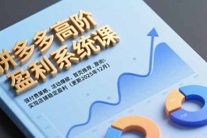 拼多多高阶盈利系统课，强付费策略、活动爆破、首页推荐，实现店铺稳定盈利（更新12月）