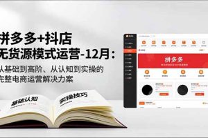 拼多多+抖店无货源模式运营-12月：从基础到高阶、从认知到实操的完整电商运营解决方案