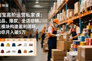 淘宝高阶运营私家课：选品、爆款、全店动销，三模块构建盈利闭环，助你月入破5万