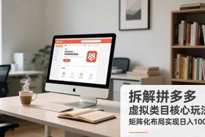 拆解拼多多虚拟类目核心玩法，矩阵化布局实现日入1000+