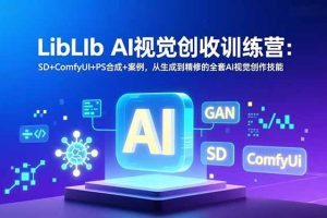 LibLIb AI视觉创收训练营:SD+ComfyUI+PS合成+案例,从生成到精修的全套AI视觉创作技能