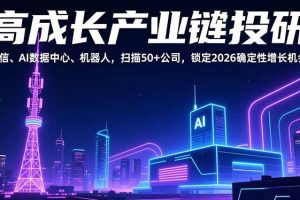 高成长产业链投研，通信、AI数据中心、机器人，扫描50+公司，锁定2026确定性增长机会