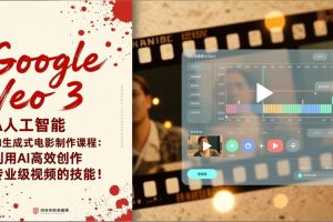 Google Veo 3人工智能AI生成式电影制作课程：利用AI高效创作专业级视频的技能！