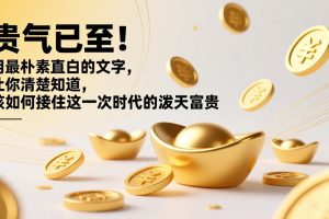 付费文章：贵气已至！用最朴素直白的文字，让你清楚知道，该如何接住这一次时代的泼天富贵