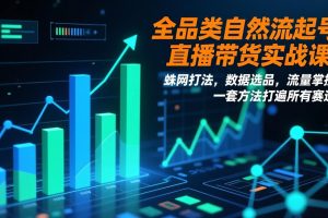 全品类自然流起号直播带货实战课：蛛网打法，数据选品，流量掌控，一套方法打遍所有赛道
