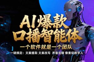 【IP爆款口播AI智能】–软件制作IP口播视频，不是扣子工作流。5分钟一条口播IP爆款视频，轻…