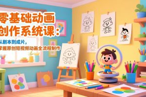 零基础动画创作系统课：从剧本到成片，掌握原创短视频动画全流程制作