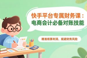 快手平台专属财务课：电商会计必备对账技能，精准核算利润、规避财务风险
