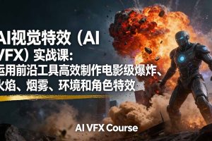 AI视觉特效(AI VFX)实战课:运用前沿工具高效制作电影级爆炸、火焰、烟雾、环境和角色特效