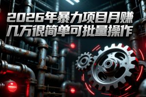2026年暴力项目月赚几万很简单可批量操作，成本低，利润大