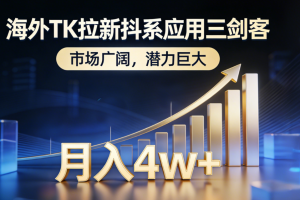 海外TK拉新抖系应用三剑客,市场广阔,潜力巨大,月入1w+
