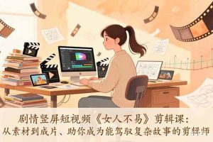 剧情竖屏短视频《女人不易》剪辑课：从素材到成片、助你成为能驾驭复杂故事的剪辑师