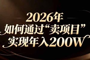 站在2026年的十字路口：一个普通人如何通过卖项目实现年入200万