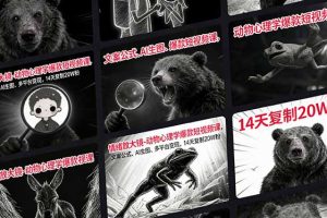 情绪放大镜-动物心理学爆款短视频课，文案公式、AI生图、多平台变现，14天复制20W粉