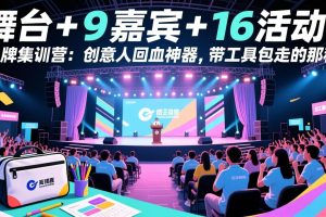 舞台 + 9 嘉宾 + 16 活动！品牌集训营：创意人回血神器，带工具包走的那种