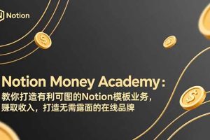 Notion Money Academy：教你打造有利可图的Notion模板业务，赚取收入，打造无需露面的在线品牌