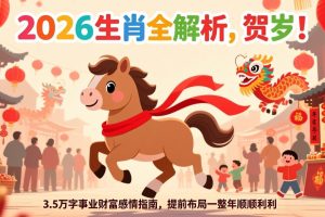 付费文章：贺岁！2026生肖全解析，3.5万字事业财富感情指南，提前布局一整年顺顺利利