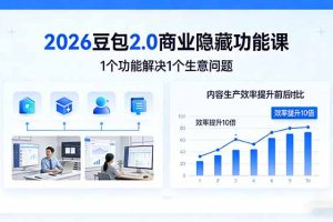 2026豆包2.0商业隐藏功能课，1个功能解决1个生意问题，内容生产效率提升10倍