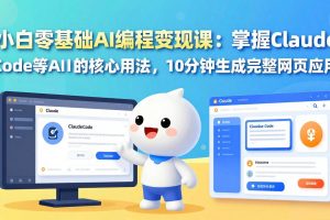 小白零基础AI编程变现课：掌握Claude Code等AI工具的核心用法，10分钟生成完整网页应用