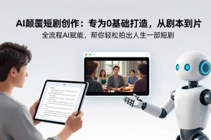 AI颠覆短剧创作：专为0基础打造，从剧本到成片全流程AI赋能，帮你轻松拍出人生第一部短剧