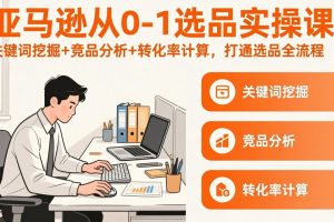 亚马逊从0-1选品实操课(更新3月)：关键词挖掘+竞品分析+转化率计算，47节打通选品全流程