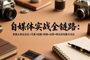 自媒体实战全链路：掌握从商业定位→文案→拍摄→剪辑→运营→转化的完整方法论