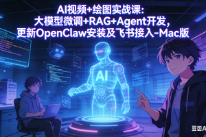 AI视频+绘图实战课：大模型微调+RAG+Agent开发，更新OpenClaw安装及飞书接入-Mac版