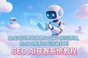 GEO AI获客系统教程：生成式引擎优化核心定义+底层原理，抢占AI搜索时代流量红利