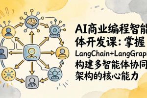 AI商业编程智能体开发课：掌握LangChain+LangGraph构建多智能体协同架构的核心能力