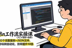 n8n工作流实操课（入门+进阶+选修）12个完整案例+JSON文件，带你玩转自动化，效率提升10倍