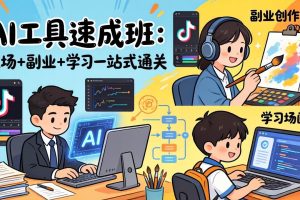 AI工具速成班:职场+副业+学习一站式通关,20+爆款类型+剪映技巧+抖音算法,0基础快速上手