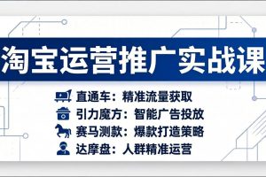 淘宝运营推广实战课，直通车+引力魔方+赛马测款+达摩盘人群推广等（更新26年3月）