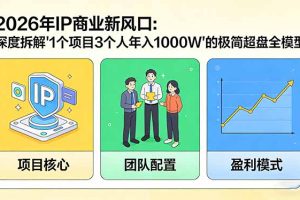 2026年IP商业新风口：深度拆解“1个项目3个人年入1000W”的极简超盘全模型