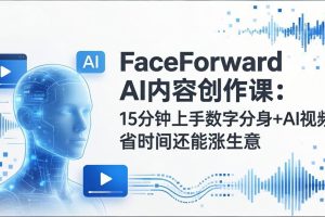FaceForward AI内容创作课：15分钟上手数字分身+AI视频，省时间还能涨生意