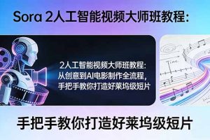 Sora 2人工智能视频大师班教程：从创意到AI电影制作全流程，手把手教你打造好莱坞级短片