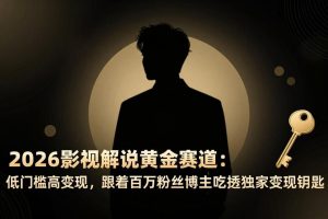 2026影视解说黄金赛道：低门槛高变现，跟着百万粉丝博主吃透独家变现钥匙