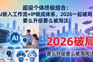 超级个体终极组合：AI嵌入工作流+IP做成体系，2026一起破局，要么升级要么被淘汰