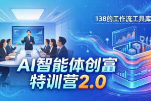 AI智能体创富训练营2.0：3天闭门直播+视频课+工具库，从0到1搭建智能体附138个工作流