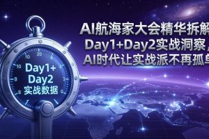 AI航海家大会精华拆解：Day1+Day2实战洞察，AI时代让实战派不再孤单